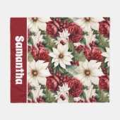 ヴィンテージ素朴スの花離れのパターン フリースブランケット (正面(横))