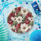 ヴィンテージ素朴スの花離れのパターン ペーパープレート (パーティー)