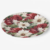 ヴィンテージ素朴スの花離れのパターン ペーパープレート (アングル)