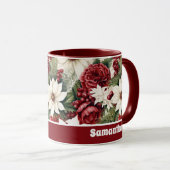 ヴィンテージ素朴スの花離れのパターン マグカップ (正面右)