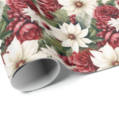 ヴィンテージ素朴スの花離れのパターン ラッピングペーパー (ロールコーナー)