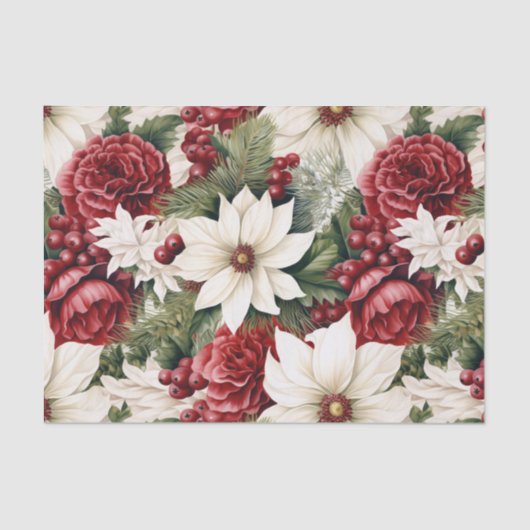 ヴィンテージ素朴スの花離れのパターン 薄葉紙 (正面)