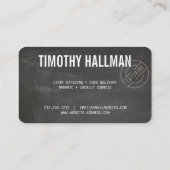 ヴィンテージ素朴スはっきりしたスタンプ付きロゴChalkboard II 名刺 (裏面)