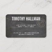 ヴィンテージ素朴スはっきりしたスタンプ付きロゴChalkboard II 名刺 (裏面)