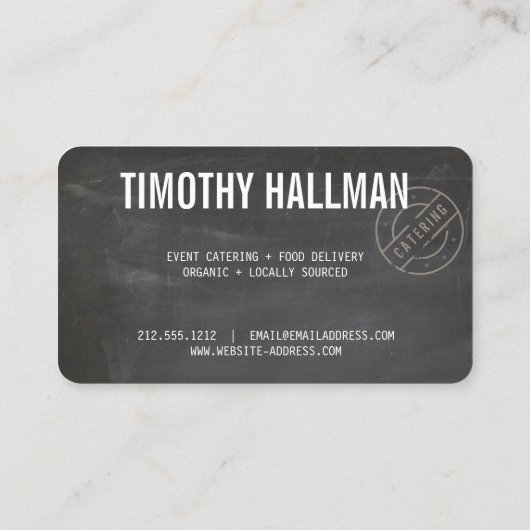 ヴィンテージ素朴スはっきりしたスタンプ付きロゴChalkboard II 名刺 (裏面)