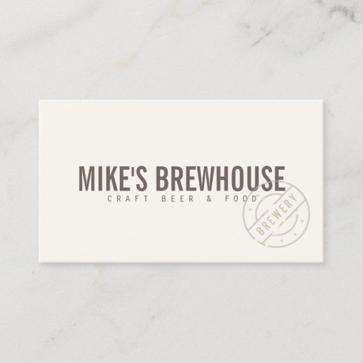 ヴィンテージ素朴スはっきりした・スタンプ・ロゴアイボリー 名刺 (正面)