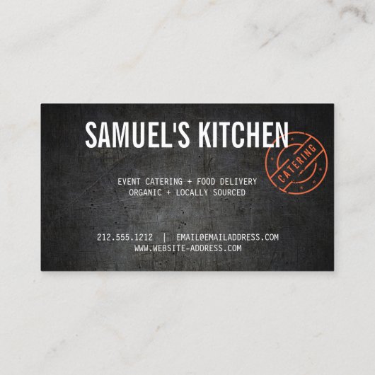 ヴィンテージ素朴スはっきりした・スタンプ・ロゴケータリング 名刺 (裏面)