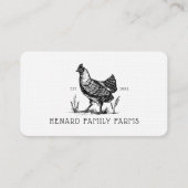 ヴィンテージ素朴スケッチファームヘンダスティホワイト 名刺 (正面)