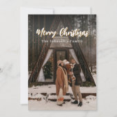 ヴィンテージ素朴ススタイリッシュクリスマスファミリー シーズンカード (正面)