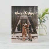 ヴィンテージ素朴ススタイリッシュクリスマスファミリー シーズンカード (スタンド正面)