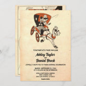 ヴィンテージ素朴スタイリッシュモダン結婚古い 招待状 (正面/裏面)