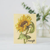 ヴィンテージ素朴スタイルひまわり「svp」ポストカード ポストカード (スタンド正面)
