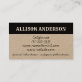 ヴィンテージ素朴スタイルロゴテンプレート手作りクラフト 名刺 (裏面)