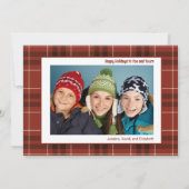 ヴィンテージ素朴スタイル車クリスマスフォトフラット シーズンカード (裏面)