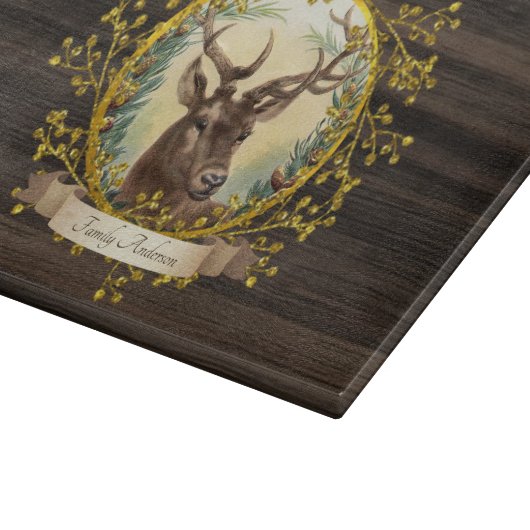 ヴィンテージ素朴スタグキッチンウェアパーソナライズされたギフト カッティングボード (角)