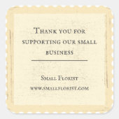 ヴィンテージ素朴スタンプありがとう スクエアシール (正面)