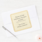 ヴィンテージ素朴スタンプありがとう スクエアシール (封筒)