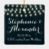 ヴィンテージ素朴ストリングラ結婚イトのキープス セラミックオーナメント (裏面)