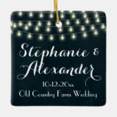 ヴィンテージ素朴ストリングラ結婚イトのキープス セラミックオーナメント (正面)