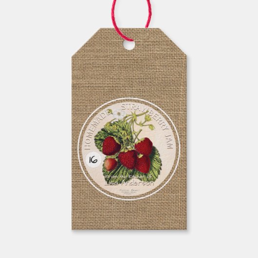 ヴィンテージ素朴ストロベリージャム企業のギフトラベル ギフトタグ (正面)