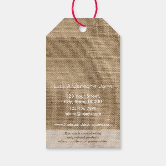 ヴィンテージ素朴ストロベリージャム企業のギフトラベル ギフトタグ (裏面)