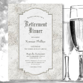 ヴィンテージ素朴ストーン退職夕食 招待状