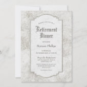 ヴィンテージ素朴ストーン退職夕食 招待状 (正面)