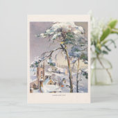 ヴィンテージ素朴スノーウィンターキストマスヴィレッジ シーズンカード (スタンド正面)