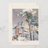 ヴィンテージ素朴スノーウィンターキストマスヴィレッジ シーズンカード (正面/裏面)