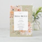 ヴィンテージ素朴セージフローラフレームブライダルブランチ 招待状 (スタンド正面)