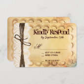 ヴィンテージ素朴タイポグラフィ結婚のRSVPカード 出欠カード (正面/裏面)