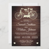 ヴィンテージ素朴タンデム自転車結婚式招待状 招待状 (正面)