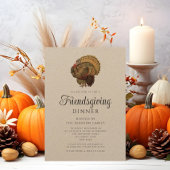 ヴィンテージ素朴ターキーのフレンドサイディング 招待状
