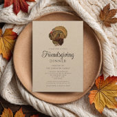 ヴィンテージ素朴ターキーのフレンドサイディング 招待状