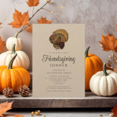 ヴィンテージ素朴ターキーのフレンドサイディング 招待状