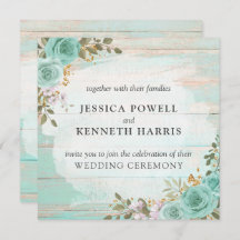 ヴィンテージ素朴ターコイズウッドフローラ結婚バラ