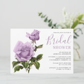 ヴィンテージ素朴ダスティパープルバラブライダルシャワー 招待状 (スタンド正面)