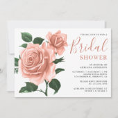 ヴィンテージ素朴ダスティピーチバラブライダルシャワー 招待状 (正面)