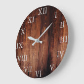ヴィンテージ素朴ダークウッドのローマ数字の個人的な ラージ壁時計 (傾斜)