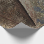 ヴィンテージ素朴ダークグレータンスカイバーンテクスチャ ラッピングペーパー (角)