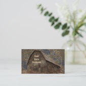 ヴィンテージ素朴ダークグレータンスカイバーンテクスチャ 名刺 (スタンド正面)