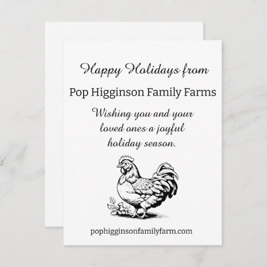 ヴィンテージ素朴チキンファーム シーズンカード (正面/裏面)
