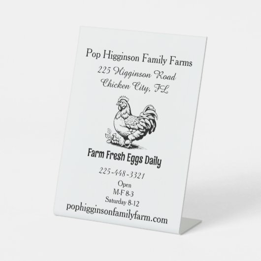 ヴィンテージ素朴チキンファーム 台座サイン (正面)