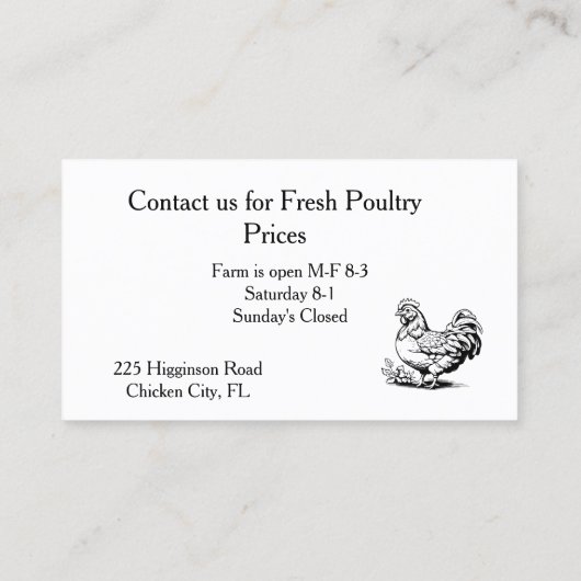 ヴィンテージ素朴チキンファーム 名刺 (裏面)
