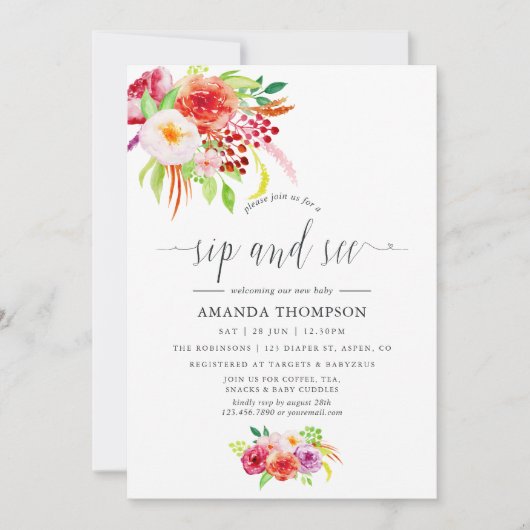 ヴィンテージ素朴チャームのSIPと 招待状 (正面)