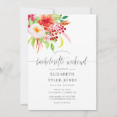 ヴィンテージ素朴チャームバチェロレッテ週末スケジュール 招待状 (正面)