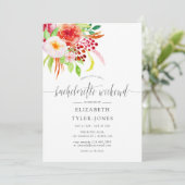 ヴィンテージ素朴チャームバチェロレッテ週末スケジュール 招待状 (スタンド正面)