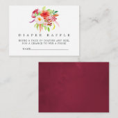 ヴィンテージ素朴チャームベビーシャワーおむつラッフル エンクロージャーカード (正面/裏面)