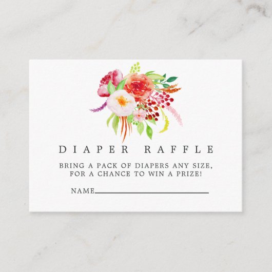 ヴィンテージ素朴チャームベビーシャワーおむつラッフル エンクロージャーカード (正面)