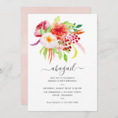 ヴィンテージ素朴チャーム誕生日 招待状 (正面/裏面)